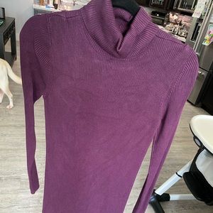 Express mock neck sweater dress, purple